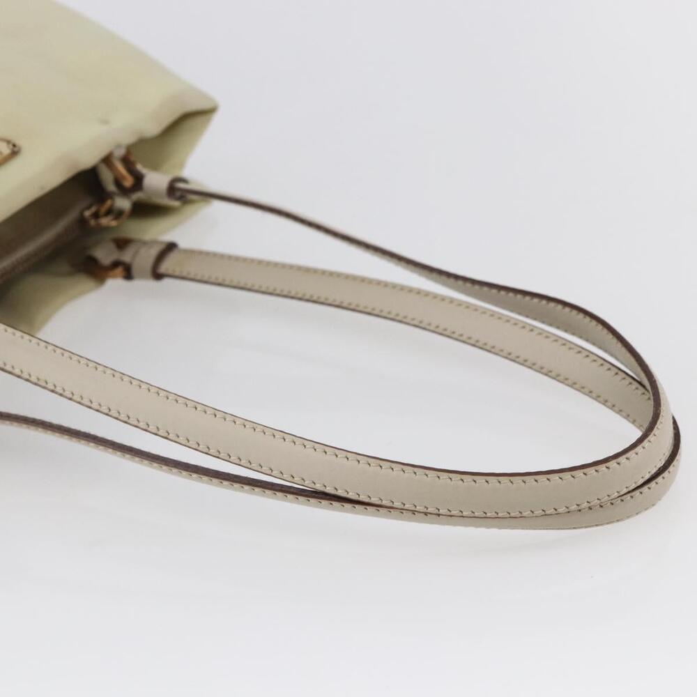 PRADA Tote Bag Nylon Ivory Gold Auth 147996 - Picture 7 of 16